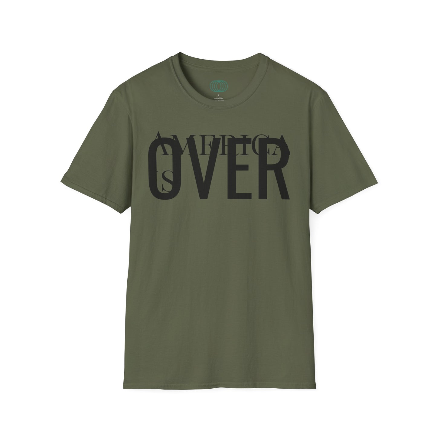 America is OVER Graphic Tee — Bold Monochrome Statement Shirt