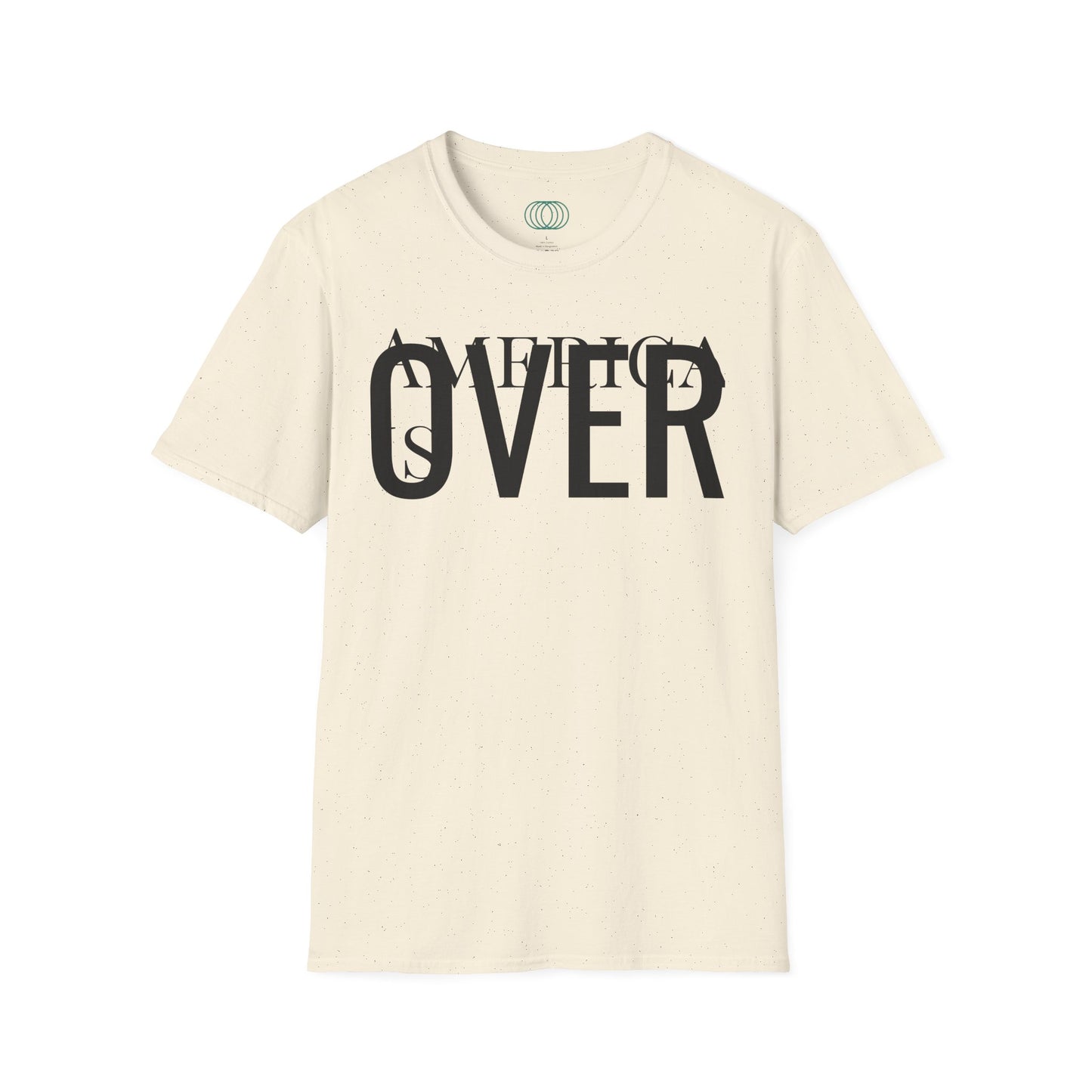 America is OVER Graphic Tee — Bold Monochrome Statement Shirt