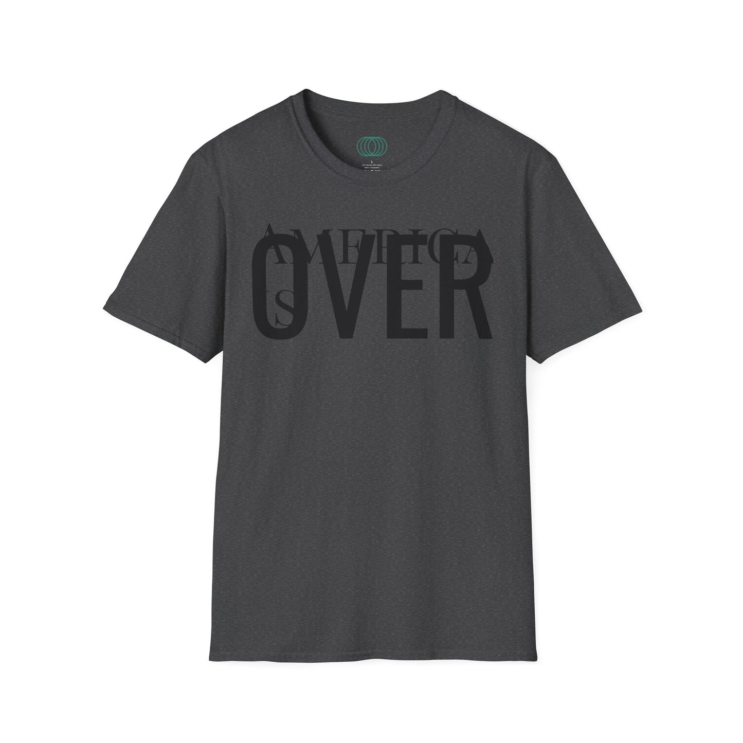 America is OVER Graphic Tee — Bold Monochrome Statement Shirt