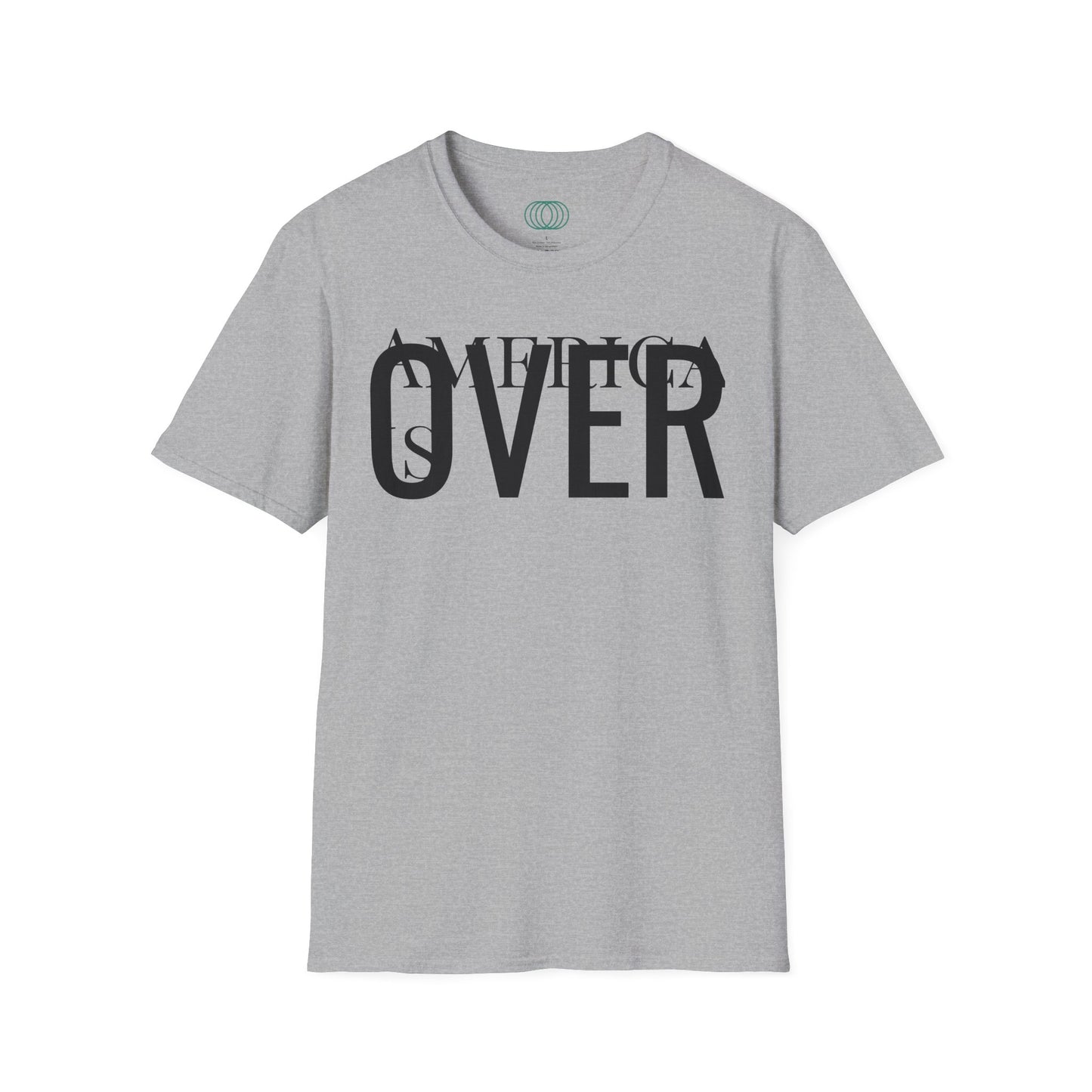 America is OVER Graphic Tee — Bold Monochrome Statement Shirt
