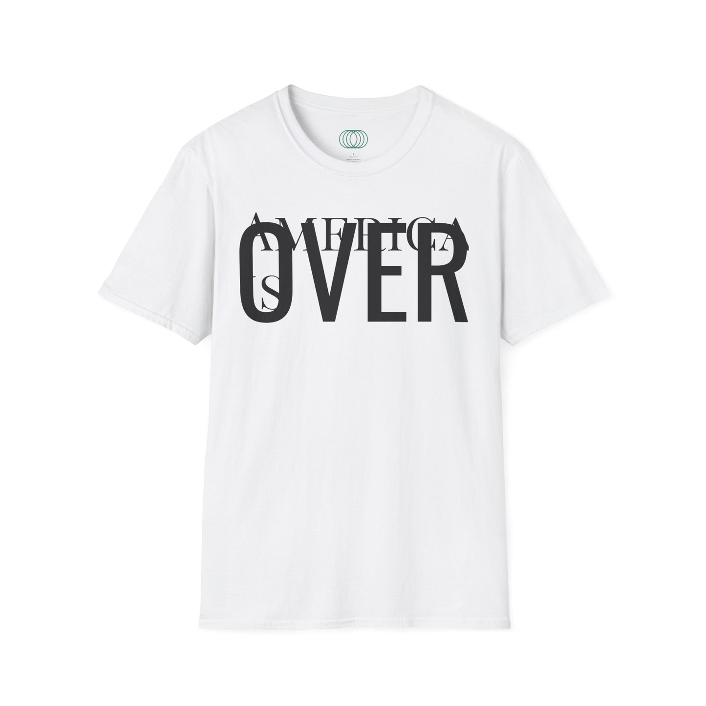 America is OVER Graphic Tee — Bold Monochrome Statement Shirt