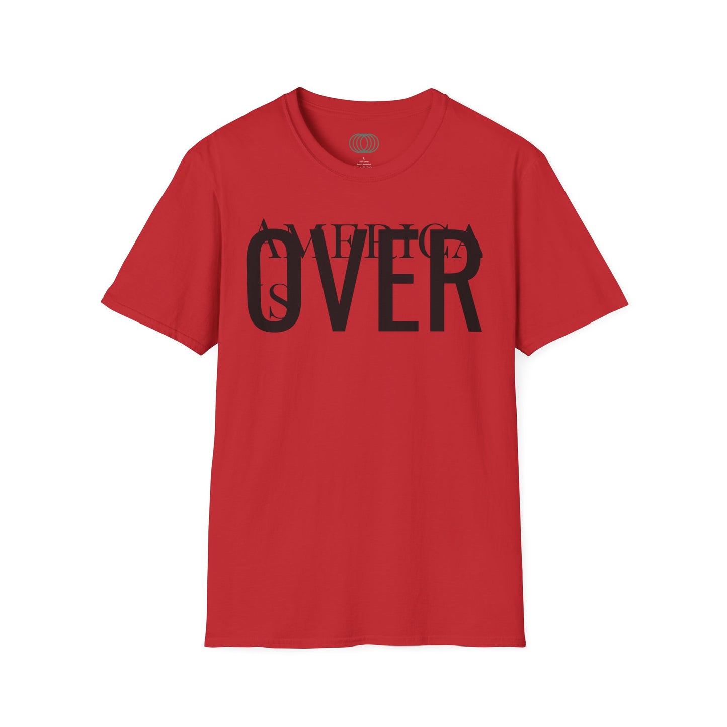 America is OVER Graphic Tee — Bold Monochrome Statement Shirt