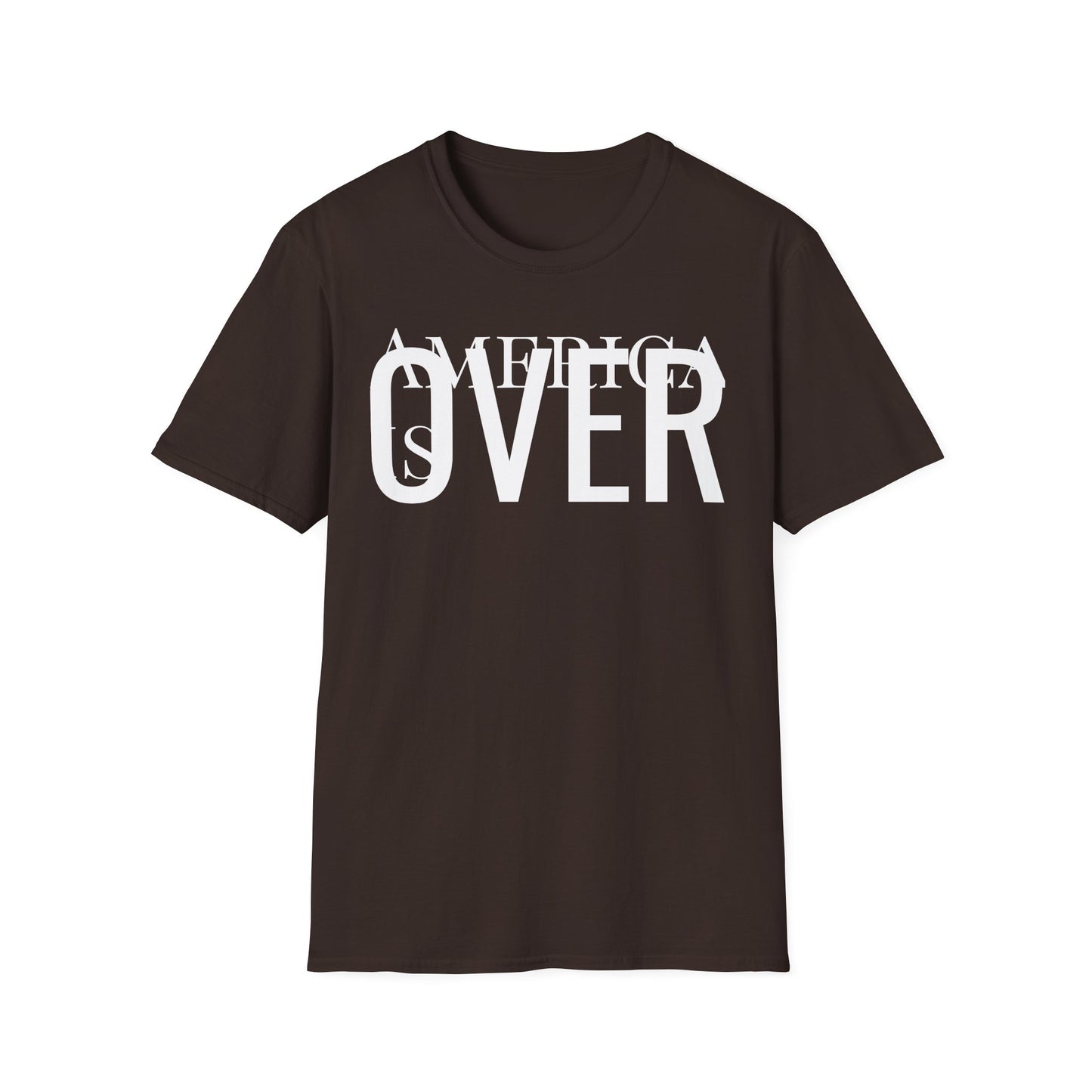 America is OVER Graphic Tee — Bold Monochrome Statement Shirt