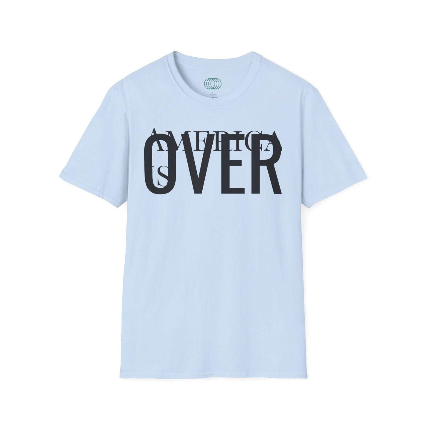 America is OVER Graphic Tee — Bold Monochrome Statement Shirt